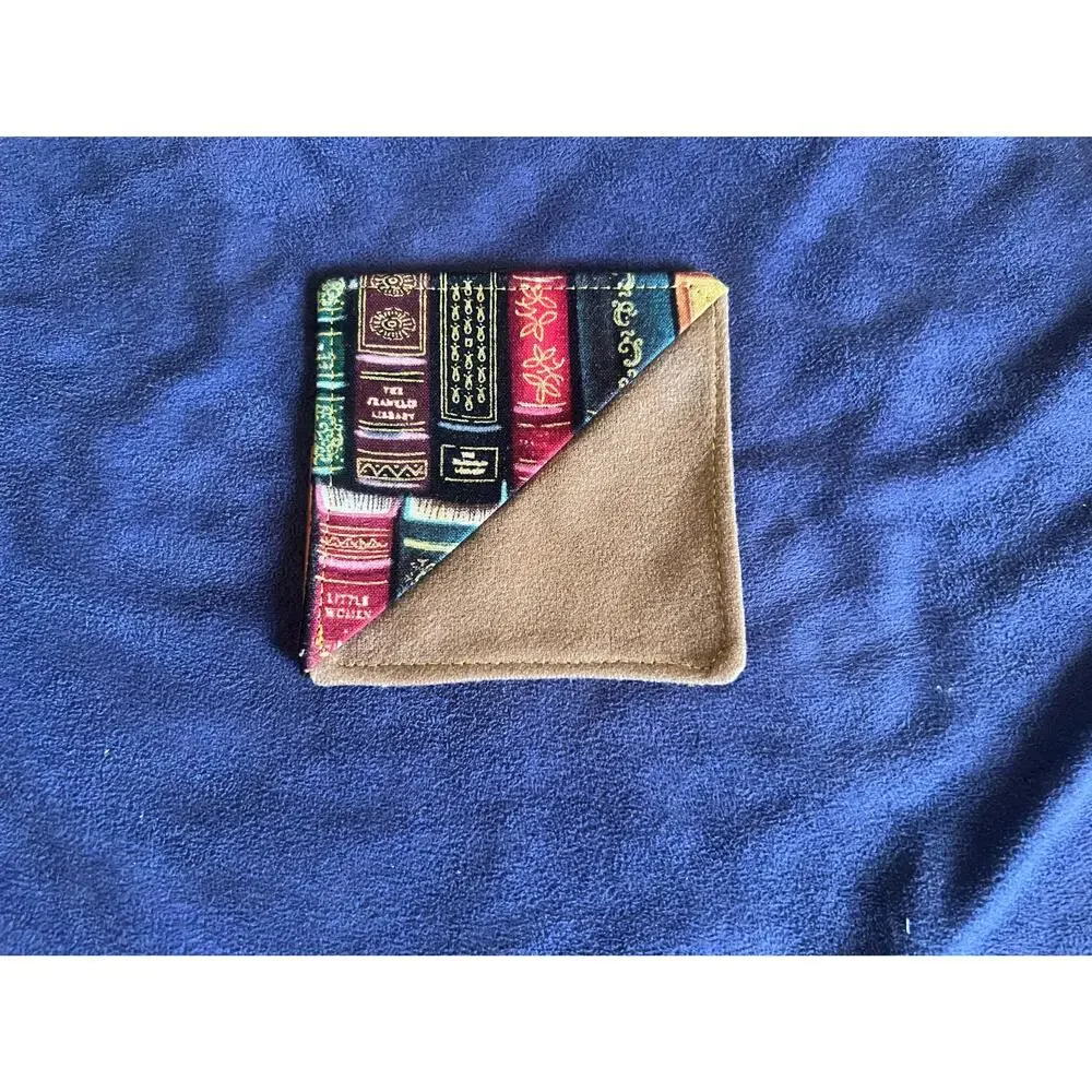 NWOT Faux Suede, Medium Book Sleeve, Front Zipper Pocket, Corner Bookmark